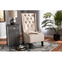 Baxton Studio 1814-Beige-CC Dorais Transitional Beige Fabric Upholstered Accent Chair